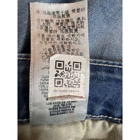 G by guess mid rise jeans size 31 stretch medium wash cuffed Y2K - Picture 14 of 14